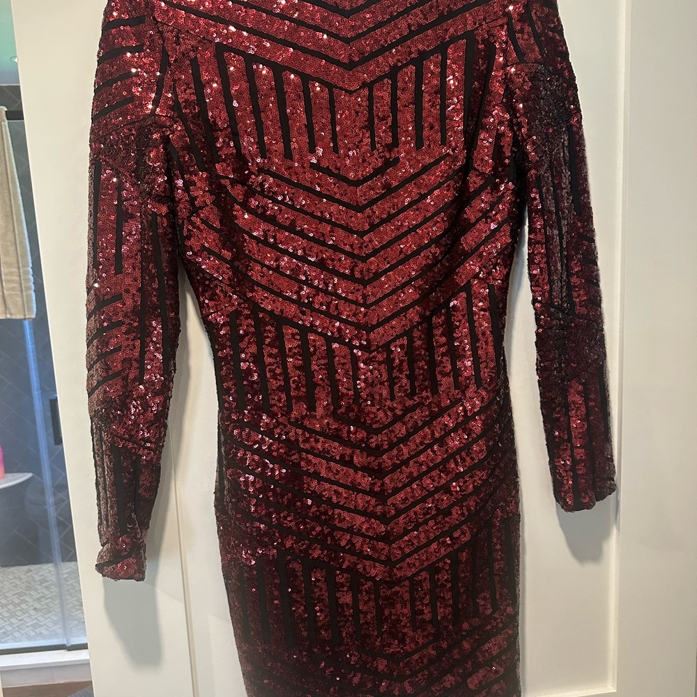 Elegant Red Sequin Dress
